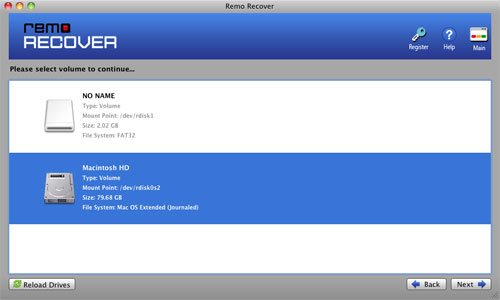 SD Card Recovery  - Drive selection screen shot