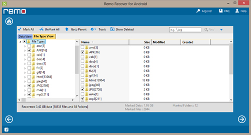 File Eliminata da parte di scheda SD essere recuperato Tool - Recovered Files